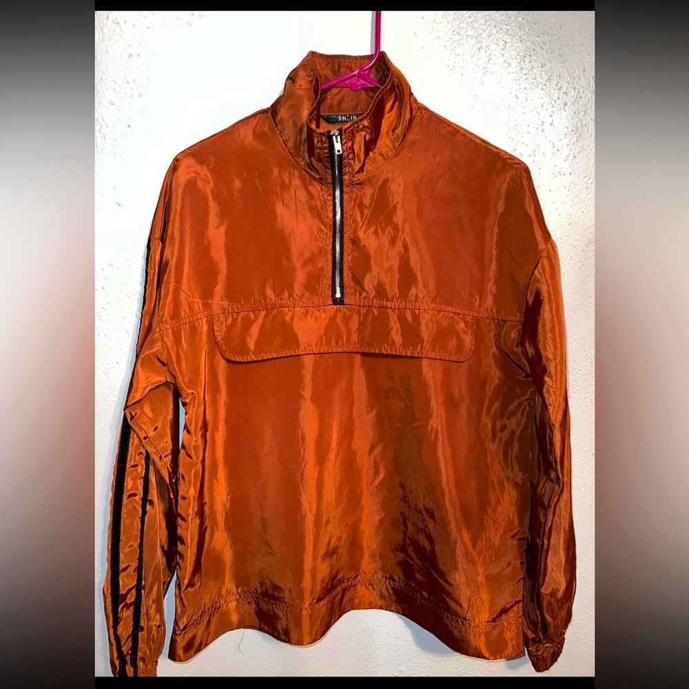 SHEIN Solid color zipper halfway